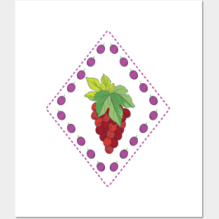 Cute Grape Stamp Posters and Art